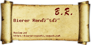 Bierer Renátó névjegykártya
